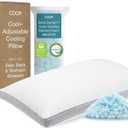 Coop Home Goods Cool+ Adjustable Pillow, Queen Size Plus Shaped Memory Foam Pillows with Cooling Gel, Back, Stomach or Side Sleeper, Neck Support for Sleeping, CertiPUR-US/GREENGUARD Gold (Classic)