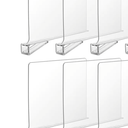 Hblite 6 Pcs Shelf Dividers for Closet Organization Acrylic Clear Shelf Divider Purse Organizer Handbag Separator Bookshelf Divider for Closet Bedroom Kitchen Office Cabinet Bathroom