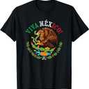 Mexican Flag Proud Mexican Coat of Arms Viva Mexico T-Shirt, Large