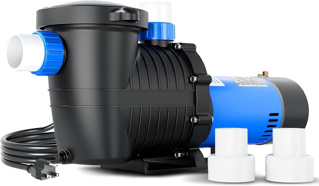 FOTING In/Above Ground Pool Pump, Self Primming (Dual Speed, 2HP, 3170/7000GPH, 115V) 1.5" & 2" NPT Inlet Connectors