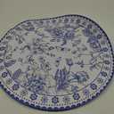50 Pcs 14 Inch Blue Floral Paper Place Mats Chinoiserie Round Placemats Flower Disposable Decorative Table Mats for Dinner Table Setting Banquet Party Supplies