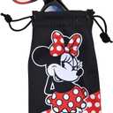 Minnie Mouse Blue Light Blocking Glasses with Pouch Disney Computer Glasses for Women Eyewear Screen Protection (Red/Black)
