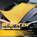 PUGPIU Car Drying Towel - 1400GSM Extra Large Super Absorbent Microfiber Towels for Cars 24"x36" - Large Edgeless with Twisted Loop, Lint-Free & Streak-Free for Auto Detailing, SUV, Truck (Yellow), 36"X24"