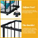 Garage Ball Storage Wall-Mounted & Floor Sports Equipment Organizer: Sports Ball Rack with Elastic Rope, Holder for Basketball, Soccer, Volleyball, Football, Garage, Gym, Black(Patent Pending)
