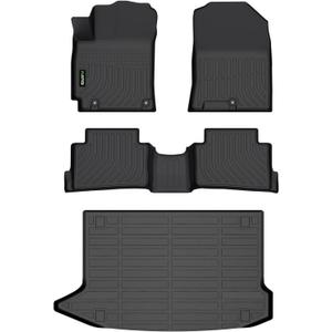 All Weather Car Floor Mats & Cargo Liner Set for Hyundai Kona 2018-2023/ Kona N 2022-2023 (No Electric Models) Custom Fit Accessories - Black
