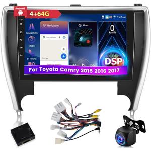 [4+64G] for Toyota Camry 2015 2016 2017 Android Radio - 10.1 inch IPS Toushscreen Camry Radio - Wireless Carplay and Android Auto, Custom Homepage, 5G/WiFi, GPS, Multi-Functions + AHD Backup Camera