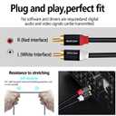 RCA Audio Stereo Cable 10 ft 2RCA Male to Male Audio RCA Cables Dual Shielded Gold-Plated 2 RCA Stereo Cable for car Audio Video Cord, Hi-Fi Systems or Home Theater, HDTV(1, Black,10FT)