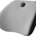 Road Comforts Memory Foam Lumbar Support Pillow – Ergonomic Back Cushion for Office, Car, Home & Travel – Lower Back Pain Relief, Removable Washable Cover (Gray)