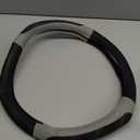 Elantrip Leather Large Steering Wheel Cover 15 1/2 to 16 inch Soft Grip Breathable for Car Truck SUV Jeep Anti Slip Black and Gray