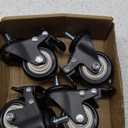 VWINDESK 2 inch M8(0.315'' ) 15mm Threaded Locking Caster Wheels, Set of 4, Swivel, Polyurethane PU Swivel Ball Casters with 360 Degree Top Plate 220lb Total Capacity, Brake, Used for Standing Desk