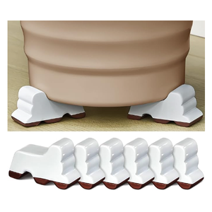Kigeli 6 Pcs Resin Garden Pot Feet for Outdoor Planters 3 Inch Long 1.5 Inch Tall Flower Handmade Elevator Plant Feet Frost Proof Lifter for 14-20 In Pot(White)