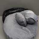 Crochet Pillow for Lap Support - Reading Pillow for Laptop with Extra Back Pillow for Support, Enlarged Gaming Pillow for Lap, Multi-Purpose Reading Pillow for Gaming/Working/Crocheting, Grey