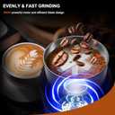 KIRAINAFLY Coffee and Spice Grinder, Espresso Grinder for Home Use, Stainless Steel Blade and Removable Cup, Multi-functional for Coffee Beans, Spices and More,Gray