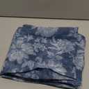 Blue Floral Sheer Curtains 84 Inches Long for Bedroom Modern Leisure Light Filtering Federal Blue Flower Print Sheer Curtains for Living Room Cottage Rod Pocket Window Drapes, 2 Panels Set, 52x84