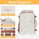 Taygeer Backpack for Women, College Backpack with Laptop Compartment & Shoe Pouch, 35l Travel Laptop Mochila Carry On Luggage, Airline Approved Personal Item Bag For Weekender Gym Hiking, Khaki White
