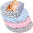 Hahafelt 4 Pcs Round Whelping Pee Pads Washable for Dogs Waterproof Pet Training Mats Reusable Puppy Whelping Pads Non Slip Cat Dog Bed Mat for Crate Kennel(Large Star,36 Inches)