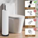 Toilet Paper Holder Stand,Free Standing Toilet Paper Holder with Reserve Function,Rustproof Matte Black Toilet Paper Holders Free Standing,Non-slip&No Drilling Toilet Paper Stand Designed for Easy Use