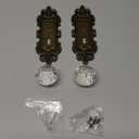 Vintage Dummy Door Knob Interior 2 Pack Crystal Glass Door Knobs Antique Bronze Cabinet Knobs Keyless Decorative Hallway Closet Door Pulls Dresser Handles