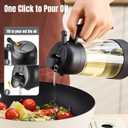 PARACITY Oil Dipenser Bottle with Silicone Bottom, 2 in 1 Olive Oil Sprayer and Dispenser, Oil Spray Bottle 500ML/ 17OZ for Cooking, Kitchen, BBQ, Air Fryer, Salad, Baking(1PC Black)