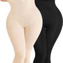 Nebility Compression Leggings for Women Seamless Shapewear Butt Lifting Panties Waist Trainer Tummy Control Thigh Body Shaper (Black, M)