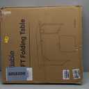 Folding Table 4 Foot Portable Heavy Duty Plastic Fold-in-Half Utility Table Small Indoor Outdoor Adjustable Height Folding with Carrying Handle, Camping and Party,White