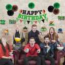 Football Birthday Party Decorations - Happy Birthday Banner, Themed Party Supplies, Pom Poms