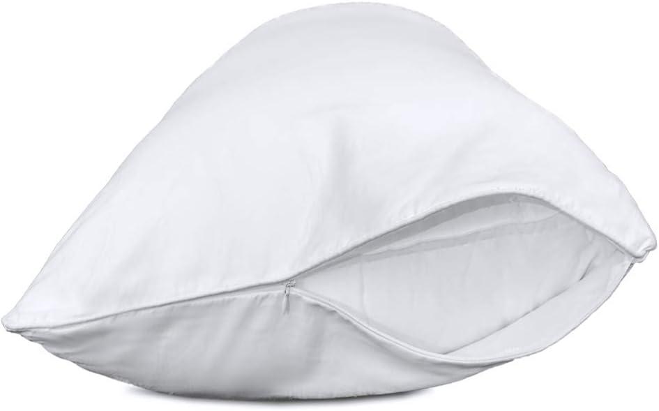 Precoco King Pillow Cases Set of 2 | 100% Cotton White Pillowcases King Size with 600 Threads | Stable Pillow Covers with Zipper Hidden for Hotel Quality, 20x36