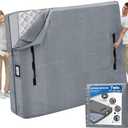 Mattress Bags for Moving and Storage, BETU Twin Mattress Protector Waterproof Mattress Cover with 8 Heavy Duty Handles and Zipper Extra Thick Moving Supplies for Dorm Bed Reusable (77x42x13.5" Grey)