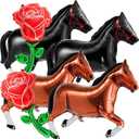 Seenelling 6 Pcs 40 Inch Giant Horse Balloon Derby Balloon Horse Racing Run for the Rose Foil Party Decorations for Preakness Western Cowboy Party Decoration Supplies