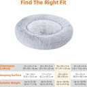 Amazon Basics Washable Donut Pet Bolster Faux Fur Bed with Removable Cover, Anti-Slip Bottom for Dog, Grey, 36" x 36"