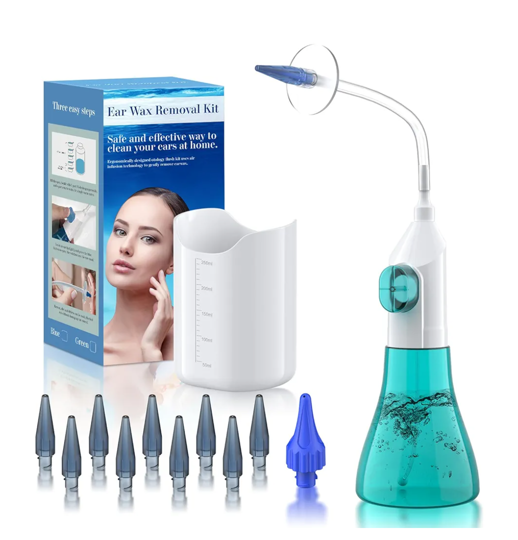 Ear Wax Removal, Ear Cleaner, Ear Cleaning Kit, FSA HSA Eligible, Manual Ear Irrigation Flushing System, Ear Wax Removal Kit, Safe and Effective to Clean Ear Built