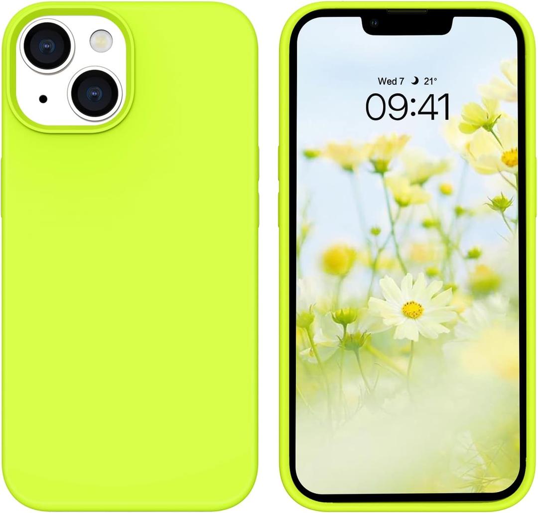 BENTOBEN Compatible with iPhone 14 Case, Liquid Silicone Gel Rubber Bumper Microfiber Lining Hard Back Shockproof Protective Phone Cover for iPhone 14 6.1",Hot Green