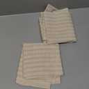 jinchan Striped Linen Kitchen Curtains 45 Inches Length Tier Curtains Farmhouse Modern Cafe Style Small Window Treatments Airy Light Filtering Rod Pocket for Living Room Bathroom 2 Panels Beige