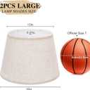 Large Drum Lamp Shades Set of 2, 12"Top x 16"Bottom x 11"High, Beige Lampshades for Table Lamps Floor Lamps, Natural Linen Replacement Lamp Shades, Spider, Harp Holders Included, Easy Assembly