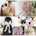 3 Rolls 3 Style 29.84 Yards White Ruffle Edge Chiffon Plaid Ribbon Double Ruffled Gingham Spring Flower Pattern Fabric Ribbons Set for Sewing Making Crafts Wedding Bouquets Gift Wrapping Diy