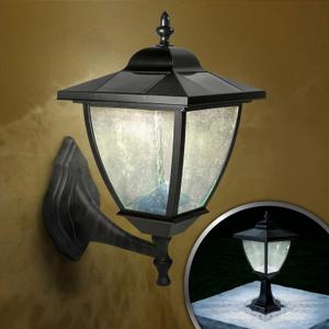 Classy Caps Black Aluminum Elegante Solar Lamp SML556  High-Performance LED, Durable Aluminum, Elegant Design, Weather-Resistant, Wall/Pier Mount Feature, 130 Lumen Adjustable, Ideal for Outdoors
