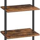 HOOBRO DIY Ladder Shelf, 6-Tier Wooden Wall Mounted Bookshelf, Narrow Bookcase, Display Shelf, Storage Rack, Plant Stand, for Living Room, Bedroom, Study, Balcony, Rustic Brown and Black BF651CJ01 (15.4"L x 9.4"W x 79"H)