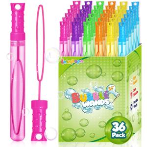 Bubble Wand, 36 Pcs Bubble Wands Bulk in 6 Colors, Bubble Party Favors for Kids, Summer Toys, Indoor Outdoor Activity, Themed Birthday, Wedding, for Girls & Boys