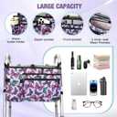 ZHCHG Walker Bag with Cup Holder, Walker Accessories for Seniors Detachable, Foldable Walker Basket with Big Capacity, Best Gift- Purple (Not Fit Rollator Walkers)