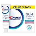 Crest Pro-Health Gum Detoxify Plus Toothpaste 4.5 oz Pack of 3 - Antibacterial Fluoride Toothpaste, Sensitivity Protection, Whitens Teeth, Anticavity, Plaque Control