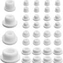 32 PCS Bathtub Jet Covers Silicone Hole Plug Waterproof Tube Plugs White 4 Sizes Bathtub Plug Fit for 12mm 14mm 16mm 22-23mm Bathtub Hole