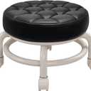 360 Rotating Low Stool, Rolling Pulley Low Stool with Wheels, Shoe Changing Makeup Cleaning with Wheels, Pedicure, Massage SPA and Home (Black)