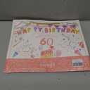 BOPLYBAY 60th Birthday Gift Bag for Women with Card & Tissue Paper - Large 13" Pink Age 60 Party Favor Bag, 60 Year Old Birthday Gifts Wrapping for Mom Grandma Wife
