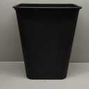 Amazon Basics Rectangular Commercial Office Wastebasket, Easy to Clean, Space-Saving, 10 Gallon, Black