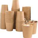 Lamosi 100 Count 3 oz Kraft Paper Cups, Disposable Small Coffee Cups, 3 Ounce Sample Cups for Bathroom, Mouthwash, Party, Picnic