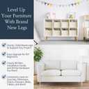 Airy Abode Premium Ash Wood Furniture Legs with Gold Caps (Full Install Kit), 10 Inches