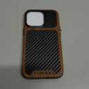 TENDLIN Compatible with iPhone 13 Pro Case Wood Grain with Carbon Fiber Texture Design Leather Hybrid Case Compatible for iPhone 13 Pro 6.1-inch Released in 2021 Black