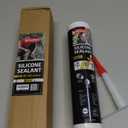 XFasten Silicone Sealant Waterproof Black Cartridge, 10.1 oz (Single Pack) Black Caulking Silicone Adhesive Sealant Cartridge for RV, General Use, Window, Door, Glass, Automotive Leak Sealing