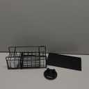 HapiRm Sponge Holder for Kitchen Sink - Self-draining Sink Caddy with Smiley Face and Brush Holder, Stainless Steel Kitchen Organizer for Countertop - Black