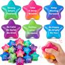 Aoriher 60 Pcs Stress Balls Bulk for Adult Stress Relief Gift with Quotes Motivational Inspirational Colorful Squeeze Balls Office Funny Small Anxiety Toys for Employee Student (Gradient Colors, Star), 4 cm/ 1.57 inches